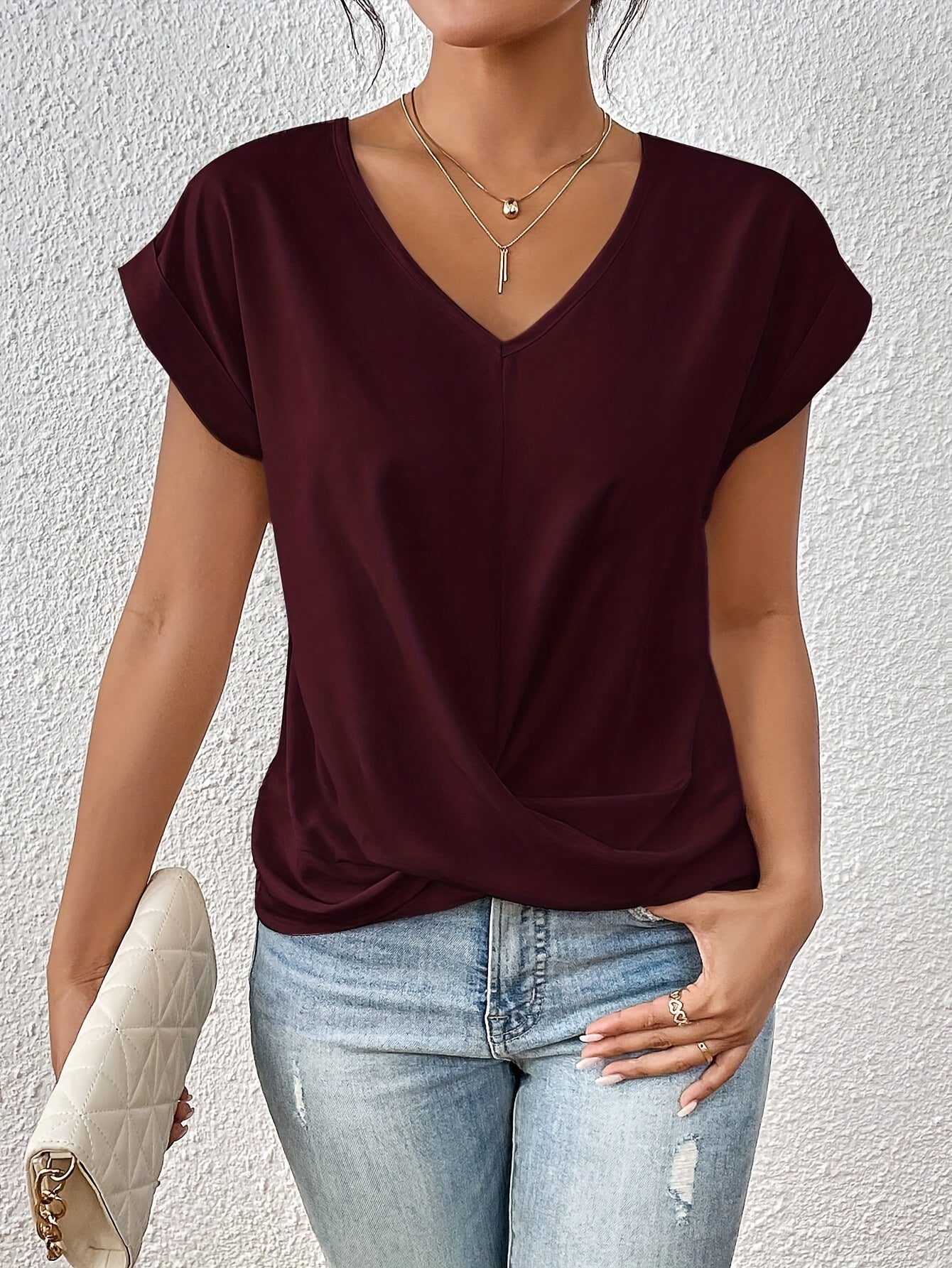 LAURA™| TOP ELEGANTE CON MANGAS CORTAS
