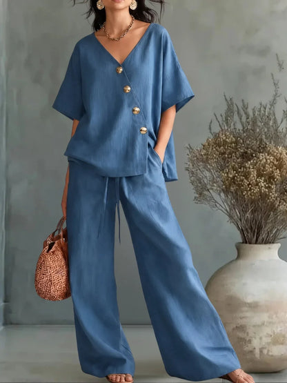 Greta | Conjunto con escote en V y botones