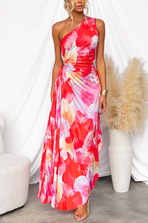 Celeste | Vestido Impreso Vibrante