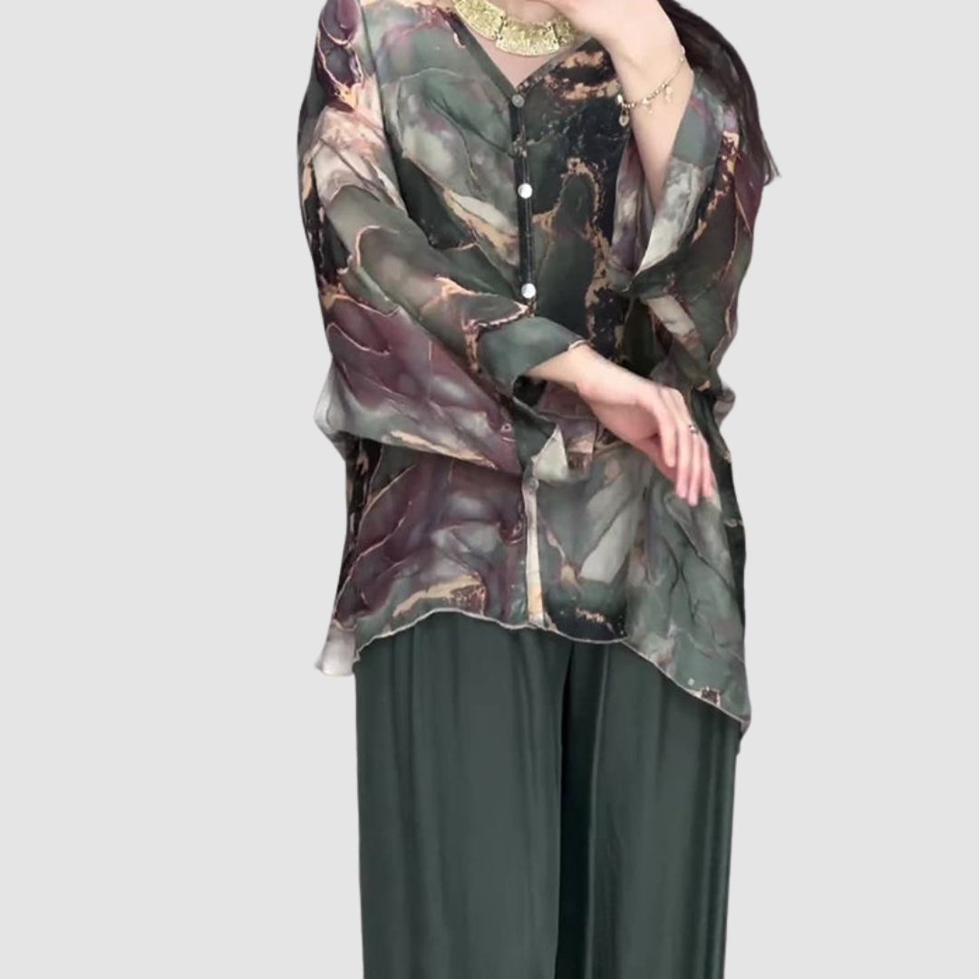 Conjunto Chic Impreso Aurora™ de Dos Piezas