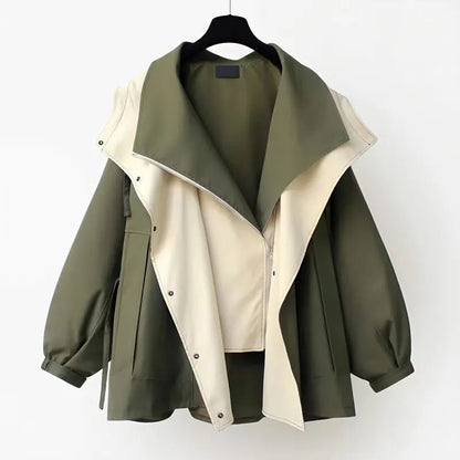 Anna | Chaqueta de Entretiempo con Cuello Doblado Estilo "Drapeado"