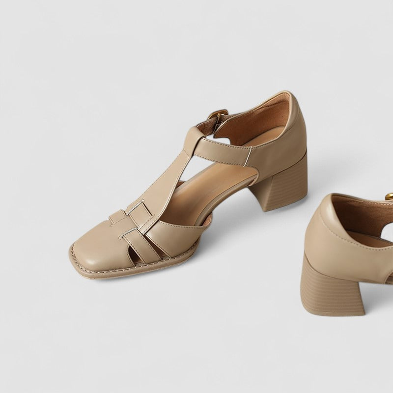 Scarlett | Sandalias T-Strap Ortopédicas con Tacones Bloque