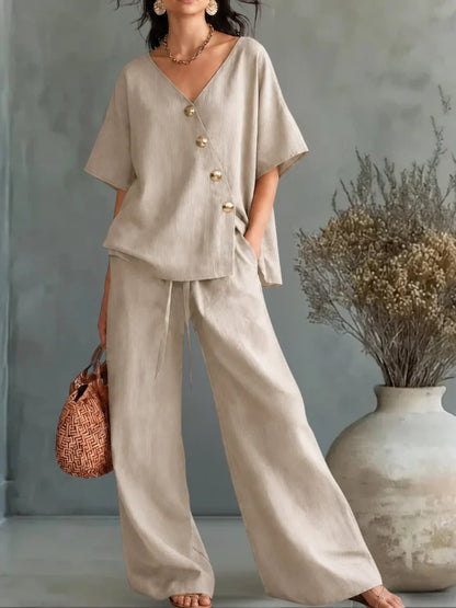 Greta | Conjunto con escote en V y botones