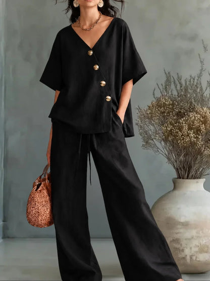 Greta | Conjunto con escote en V y botones