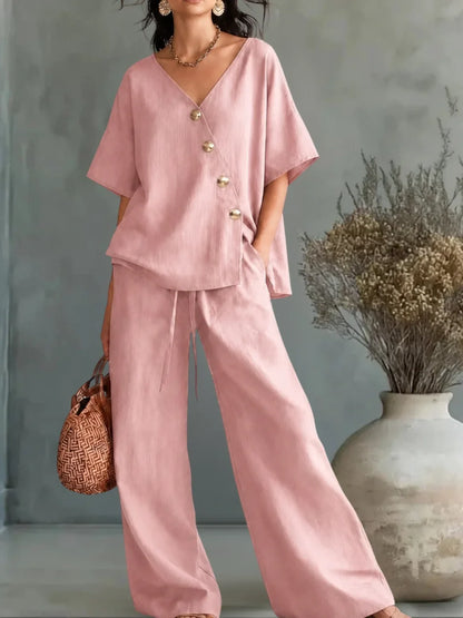 Greta | Conjunto con escote en V y botones