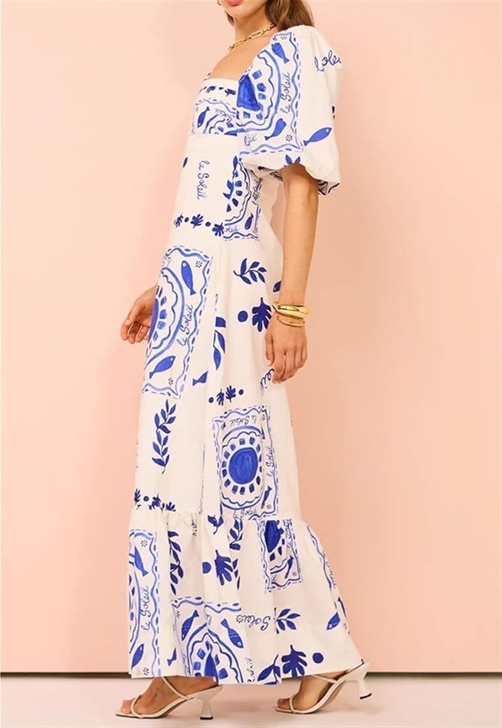 FIORE - VESTIDO LARGO ESTAMPADO