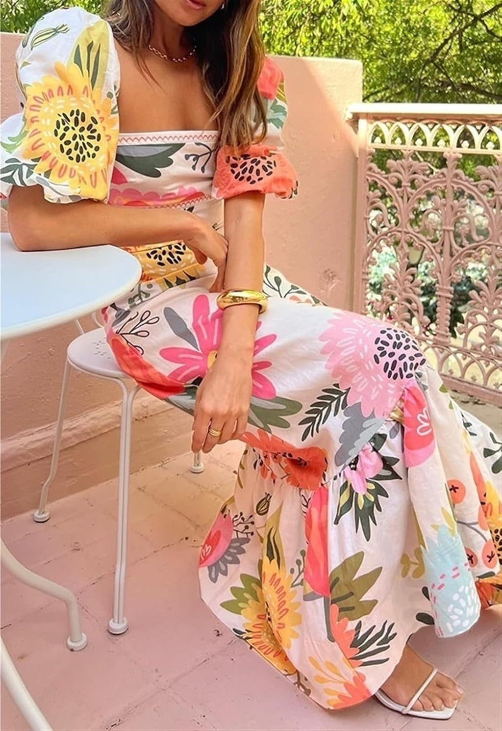 FIORE - VESTIDO LARGO ESTAMPADO
