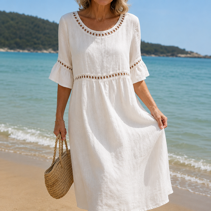 Helena | Vestido Largo de Lino Vientre Plano
