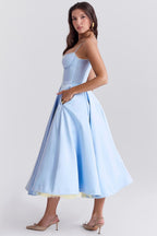 Vestido midi Elsa con falda de tul y tirantes ajustables