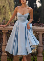 Vestido midi Elsa con falda de tul y tirantes ajustables