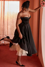 Vestido midi Elsa con falda de tul y tirantes ajustables