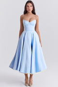 Vestido midi Elsa con falda de tul y tirantes ajustables