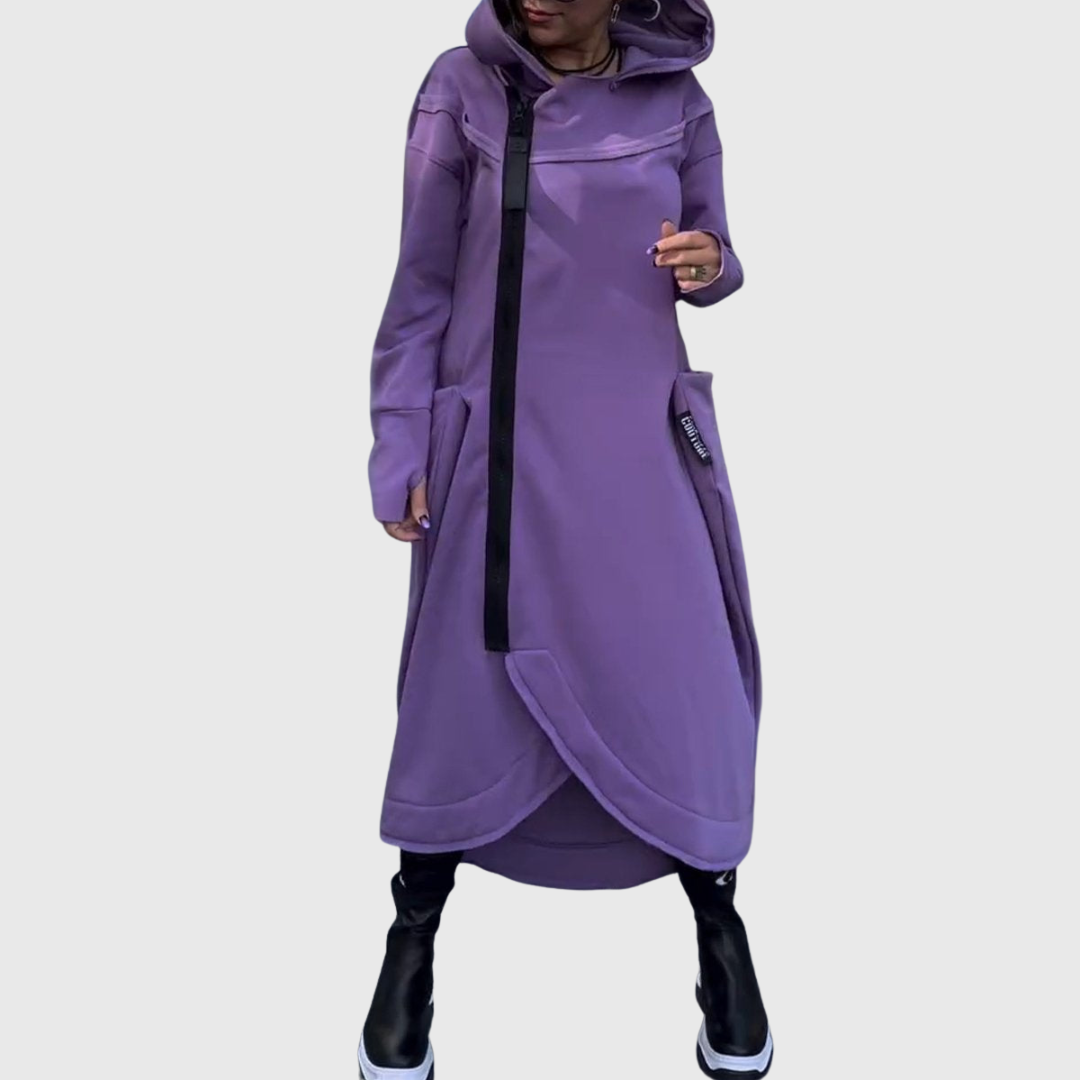 Adriana – Chaqueta asimétrica estilosa con capucha