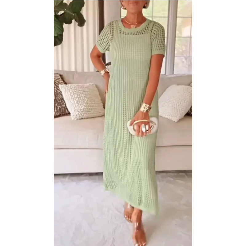 Bethany | Vestido Maxi Largo Cortado con Vestido Interior Incluido