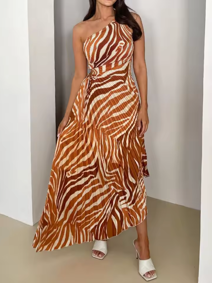 Celeste | Vestido Impreso Vibrante