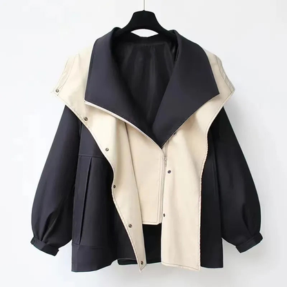 Anna | Chaqueta de Entretiempo con Cuello Doblado Estilo "Drapeado"