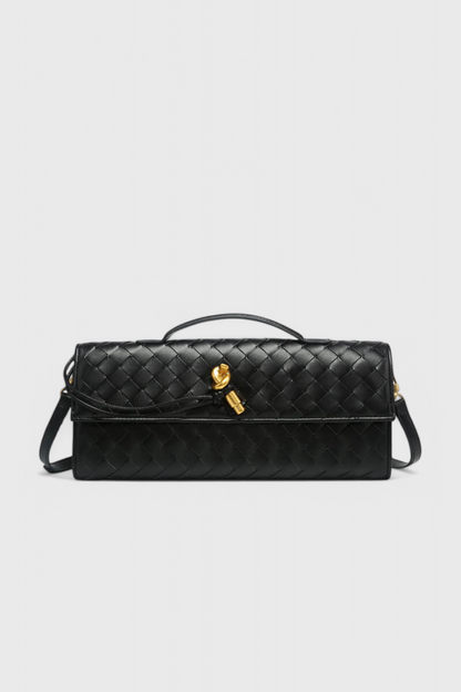 Melanie Clutch con Detalle de Nudo Dorado