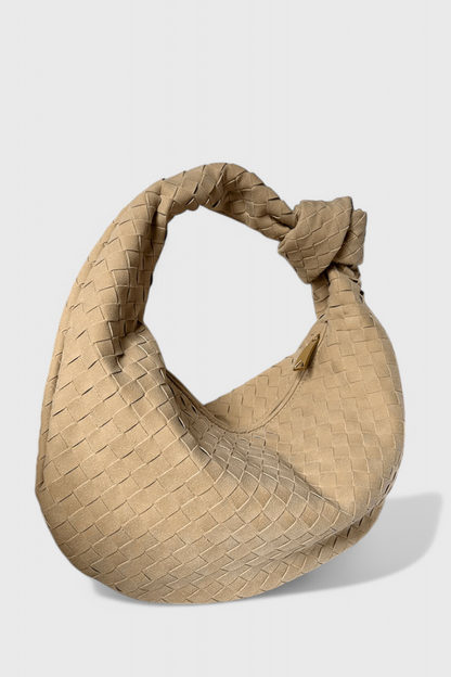 Lila Bolso Mediano Woven con Detalle de Nudo