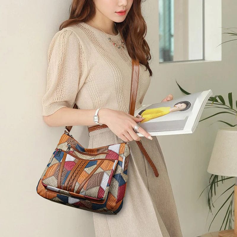 Solara™  | Bolso de mano de cuero con mosaico