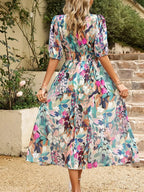 Elsa - Vestido midi estampado