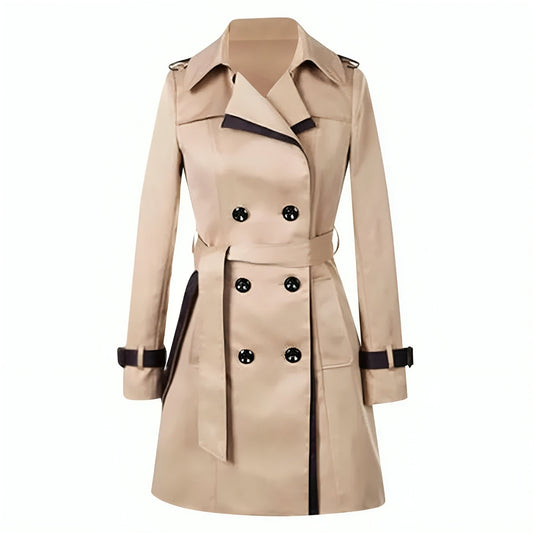 Beatriz | Trench Coat Doble Botonadura Mujer Cuello Solapa
