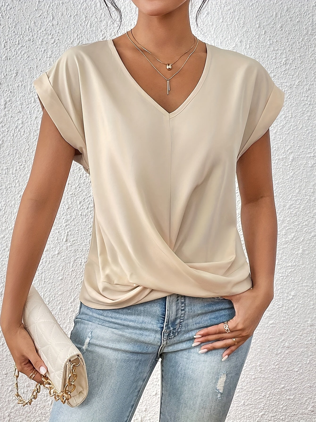 LAURA™| TOP ELEGANTE CON MANGAS CORTAS