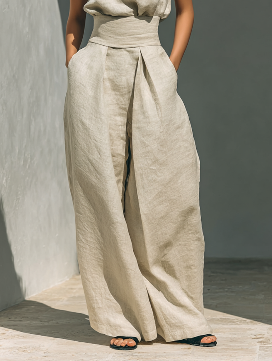 Nuria | Conjunto minimalista de blusa sin mangas