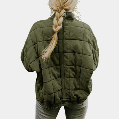 Laura | Chaqueta Acolchada Bomber Mujer Cuello Mao Cremallera