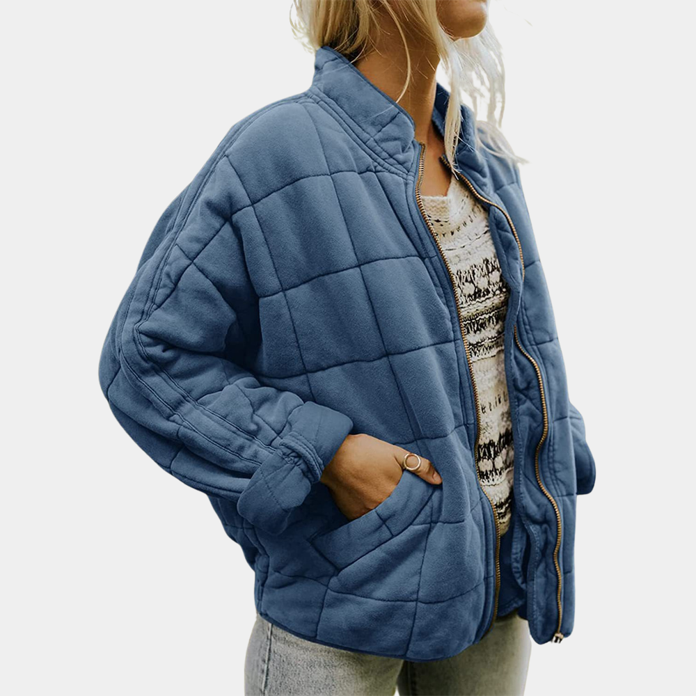 Laura | Chaqueta Acolchada Bomber Mujer Cuello Mao Cremallera