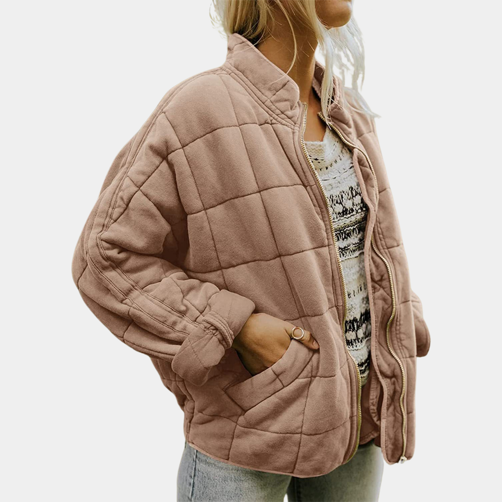 Laura | Chaqueta Acolchada Bomber Mujer Cuello Mao Cremallera
