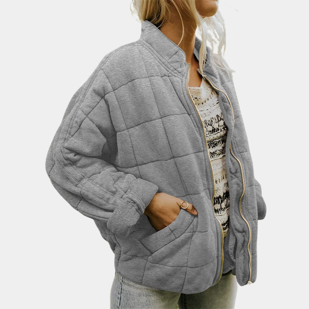 Laura | Chaqueta Acolchada Bomber Mujer Cuello Mao Cremallera