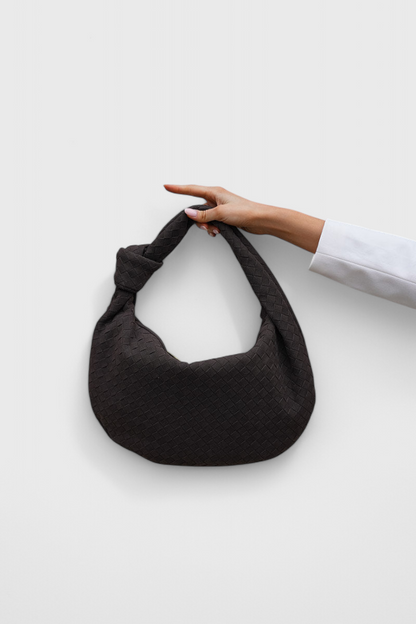 Lila Bolso Mediano Woven con Detalle de Nudo