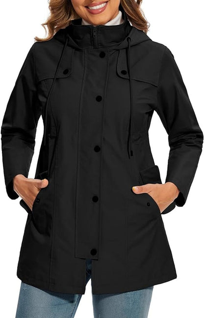 Naia | Anorak Impermeable Mujer con Capucha Cortavientos