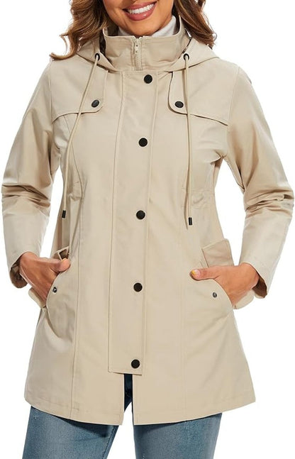 Naia | Anorak Impermeable Mujer con Capucha Cortavientos