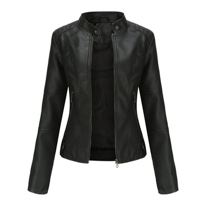 Nerea | Chaqueta Motera Mujer Polipiel Cuello Mao Cremallera