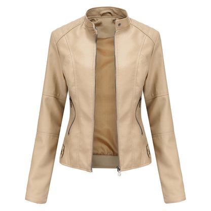 Nerea | Chaqueta Motera Mujer Polipiel Cuello Mao Cremallera