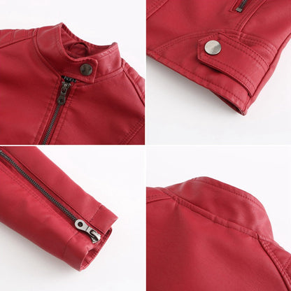 Nerea | Chaqueta Motera Mujer Polipiel Cuello Mao Cremallera