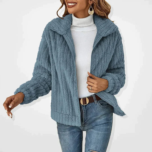 Nuria | Chaqueta de Forro Polar Mujer Cremallera Cuello Solapa