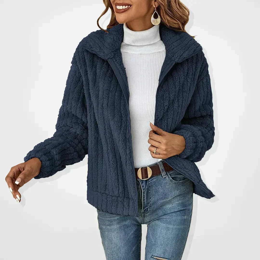 Nuria | Chaqueta de Forro Polar Mujer Cremallera Cuello Solapa