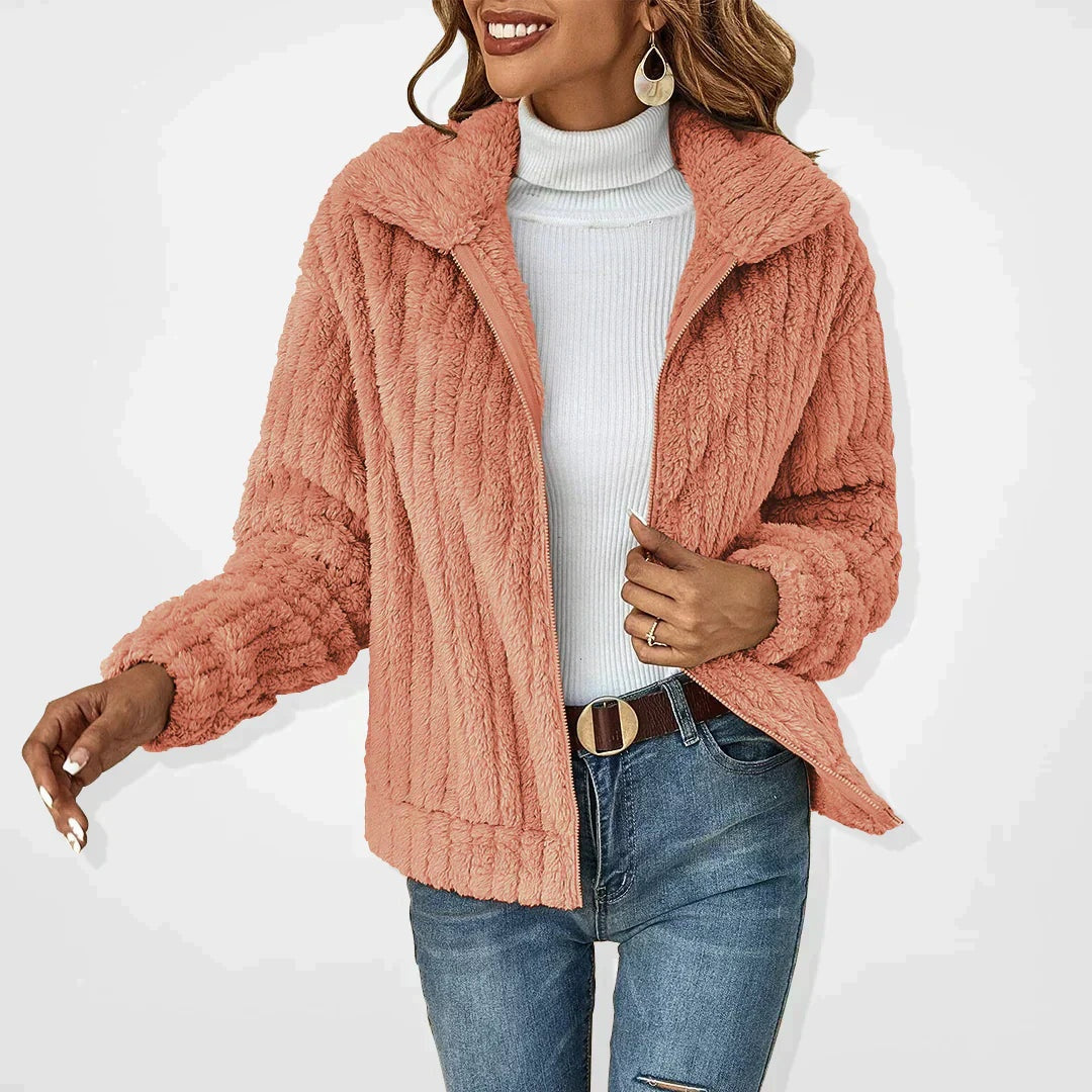 Nuria | Chaqueta de Forro Polar Mujer Cremallera Cuello Solapa