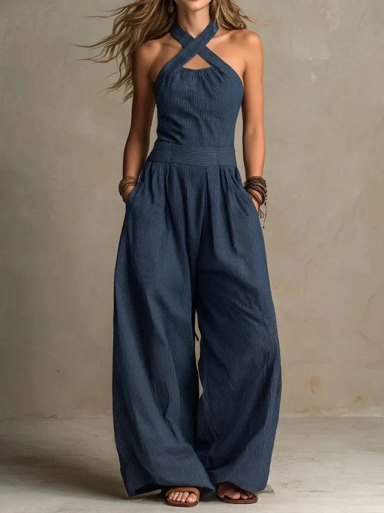 Isabella | Mono largo y fluido con escote halter