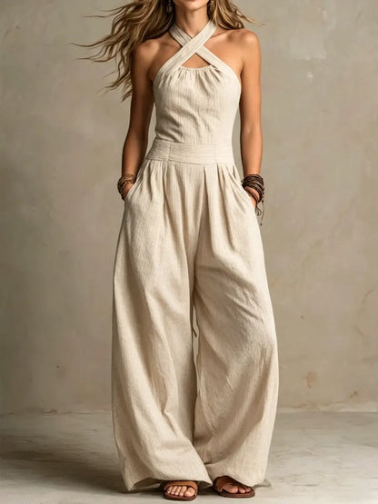 Isabella | Mono largo y fluido con escote halter