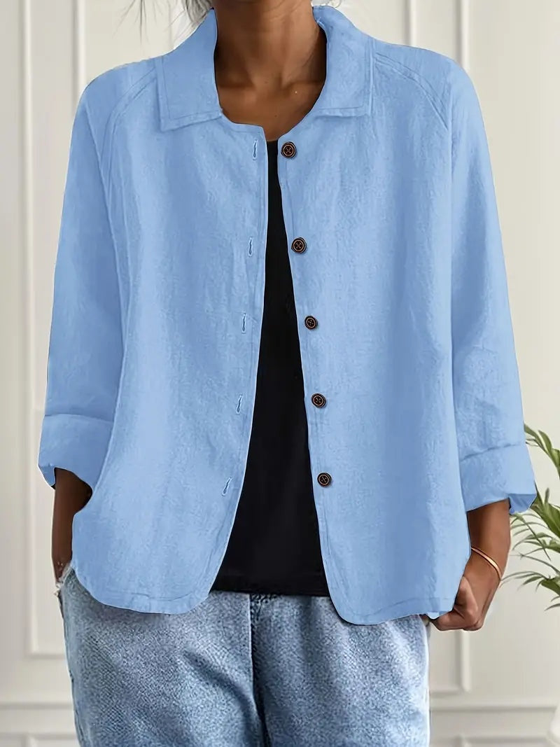 Remedios | Chaqueta de Lino con Botones Mujer Manga Larga