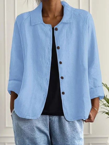 Remedios | Chaqueta de Lino con Botones Mujer Manga Larga