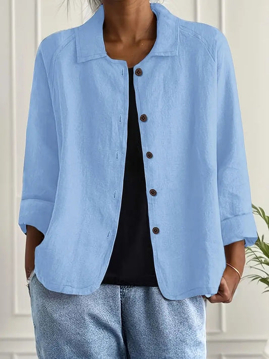 Remedios | Chaqueta de Lino con Botones Mujer Manga Larga