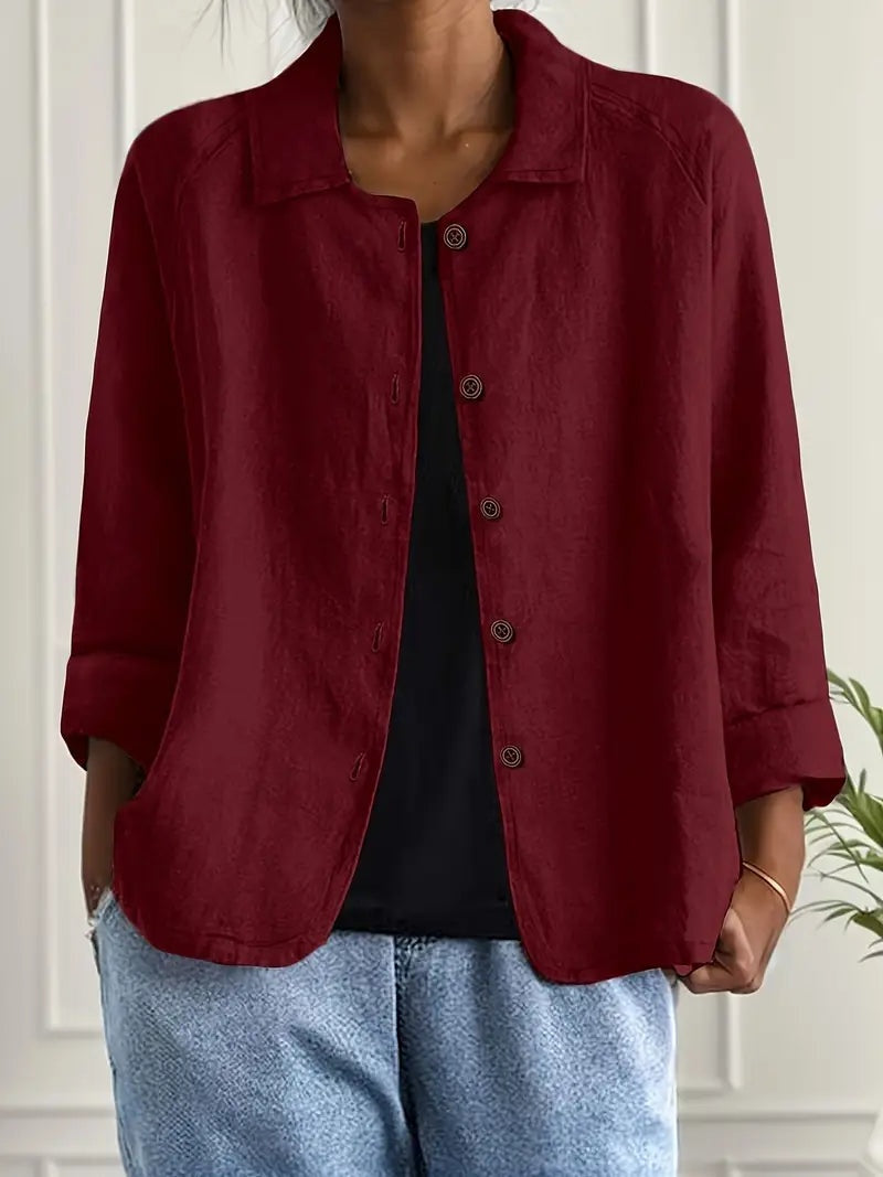 Remedios | Chaqueta de Lino con Botones Mujer Manga Larga