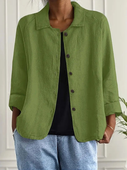 Remedios | Chaqueta de Lino con Botones Mujer Manga Larga