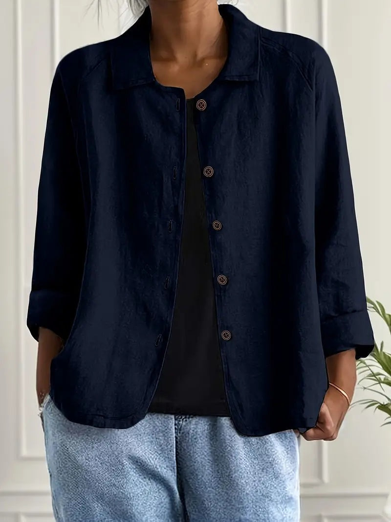 Remedios | Chaqueta de Lino con Botones Mujer Manga Larga