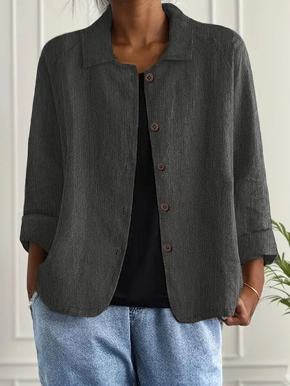 Remedios | Chaqueta de Lino con Botones Mujer Manga Larga