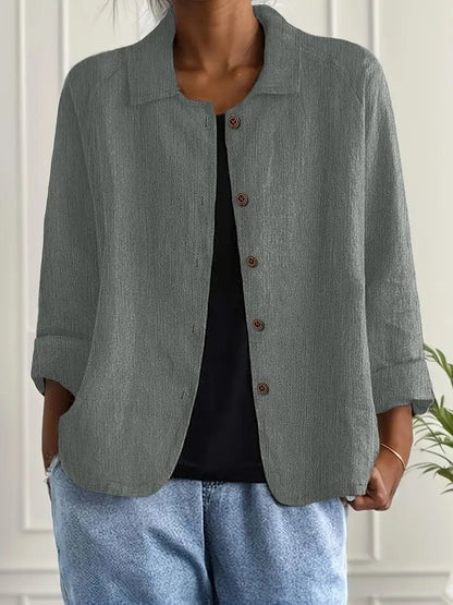 Remedios | Chaqueta de Lino con Botones Mujer Manga Larga